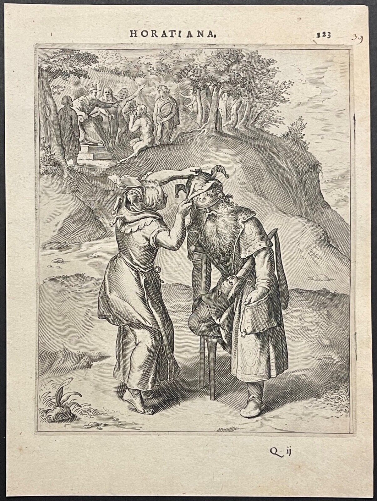 Otto van Veen Horatiana Emblem Engraving Fool Following Fool c. 1607 – Image 2