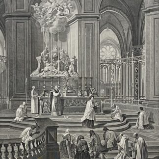 Partager Notre Dame Paris Choir c1710 After Jouvenet Large Antique Engraving 1877