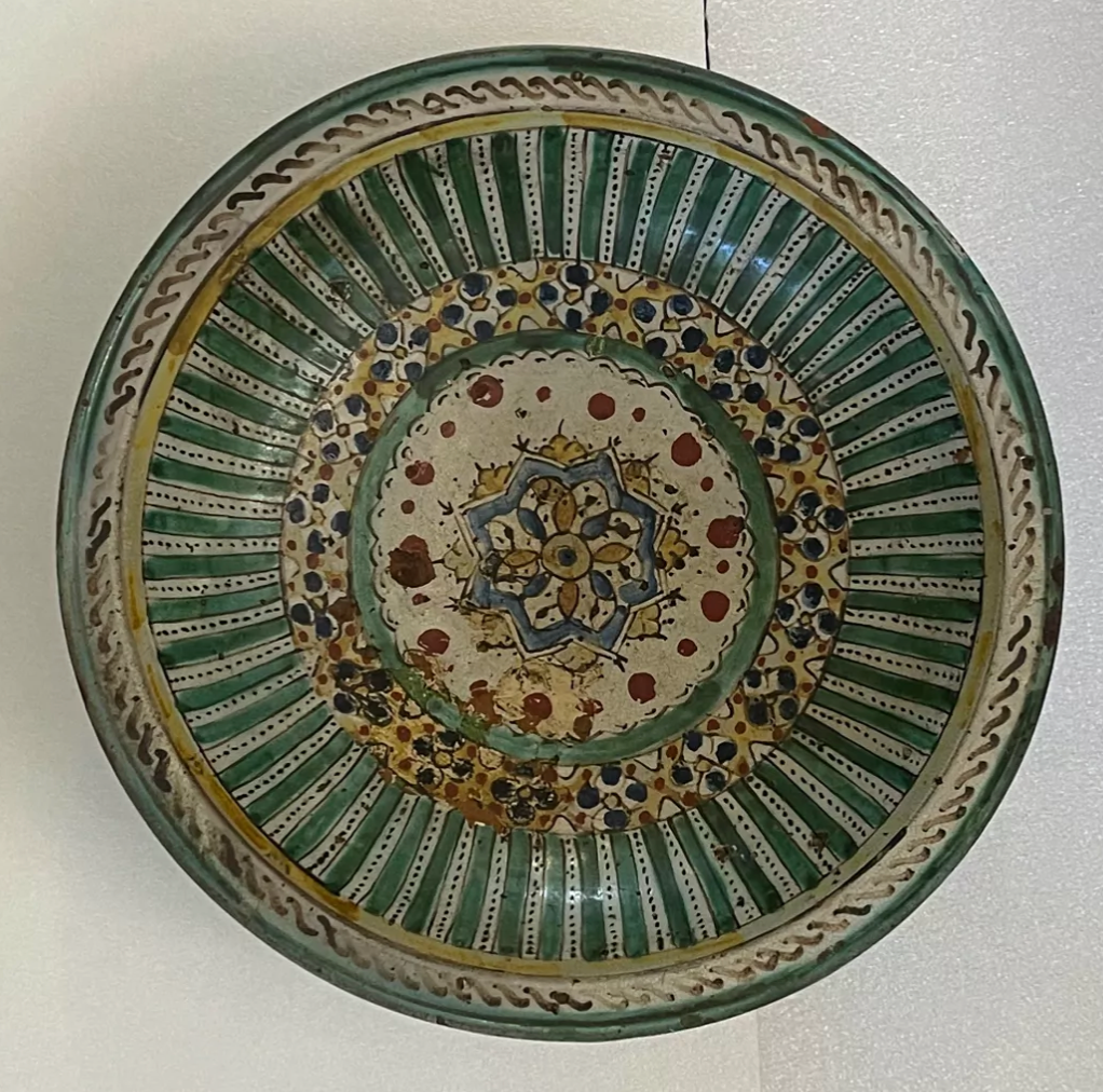 Fès Morocco Antique Pottery Dish 18th 19th Century Islamic – Image 2