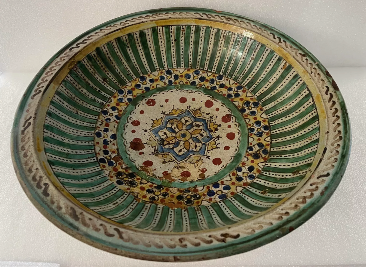 Fès Morocco Antique Pottery Dish 18th 19th Century Islamic – Image 5