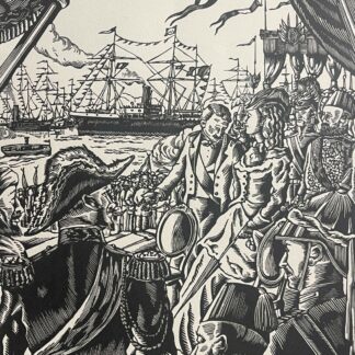 Egypt Suez Canal Opening 1869 Empress Eugénie Napoleon III France Woodcut 1952