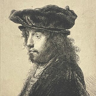 Rembrandt van Rijn Young Man in Velvet Cap Antique Drypoint Print c.1898