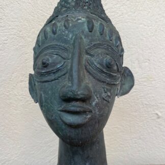 African Ife Bronze Princess Head Sculpture Yoruba Nigeria Lost Wax 3.21 kg