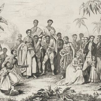 Tahiti Matavai Anglican Missionaries Antique Engraving 1836 Polynésie France