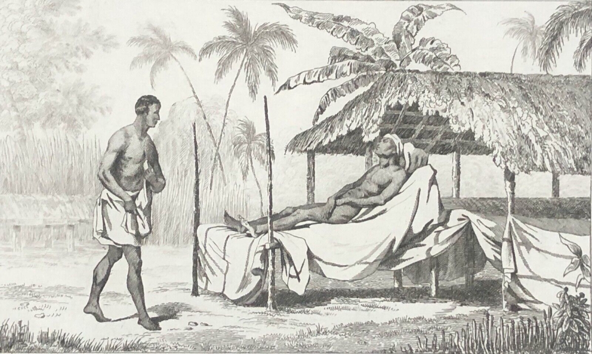 1836 Tahiti Preserved Corpse Original Engraving French Polynesia Polynésie – Image 2