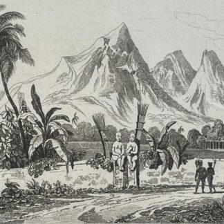 Nuku Hiva Marquesas 1836 Polynesia Morai Cemetery Engraving Polynésie Pacific