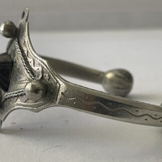 Antique Tuareg Amazigh Low Grade Silver & Wood Bracelet Niger Afrique touareg