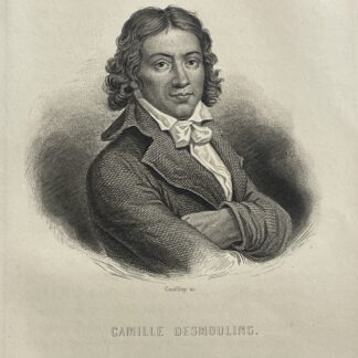 Camille Desmoulins French Revolution Antique Engraving c 1845 Guillotine