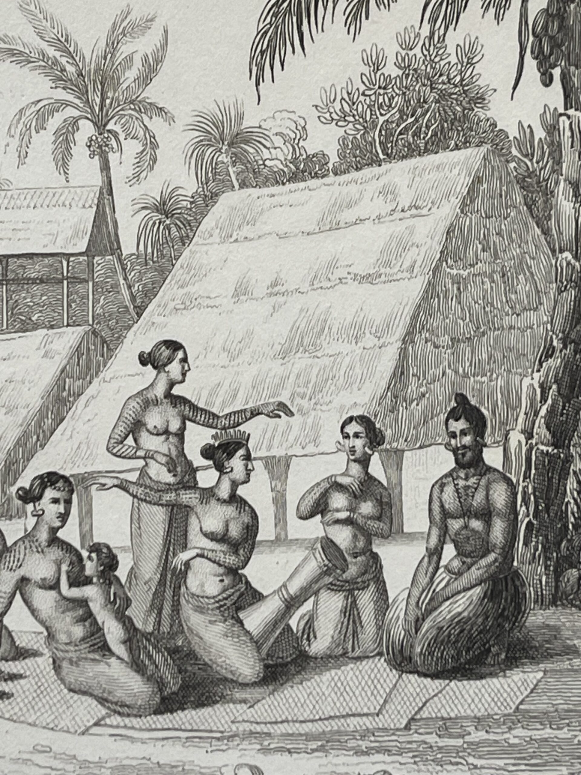 Caroline Islands Radak Island Original Antique Engraving Micronesia 1836 Océanie – Image 3