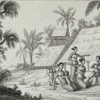 Caroline Islands Radak Island Original Antique Engraving Micronesia 1836 Océanie