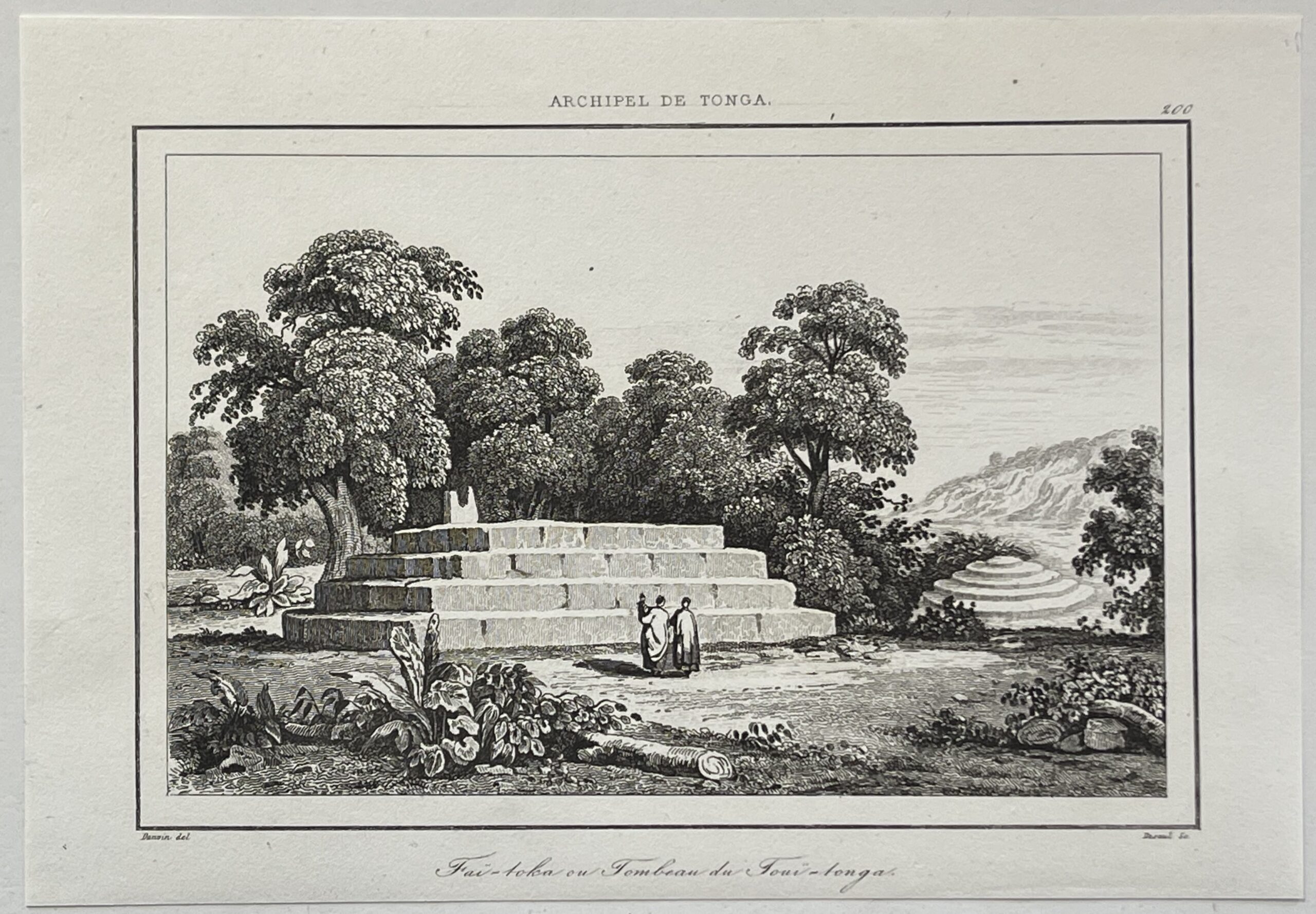 Tonga Engraving 1836 Tuʻi Tonga Royal Tomb Fai-Toka Sacred Monument Pacific – Image 2
