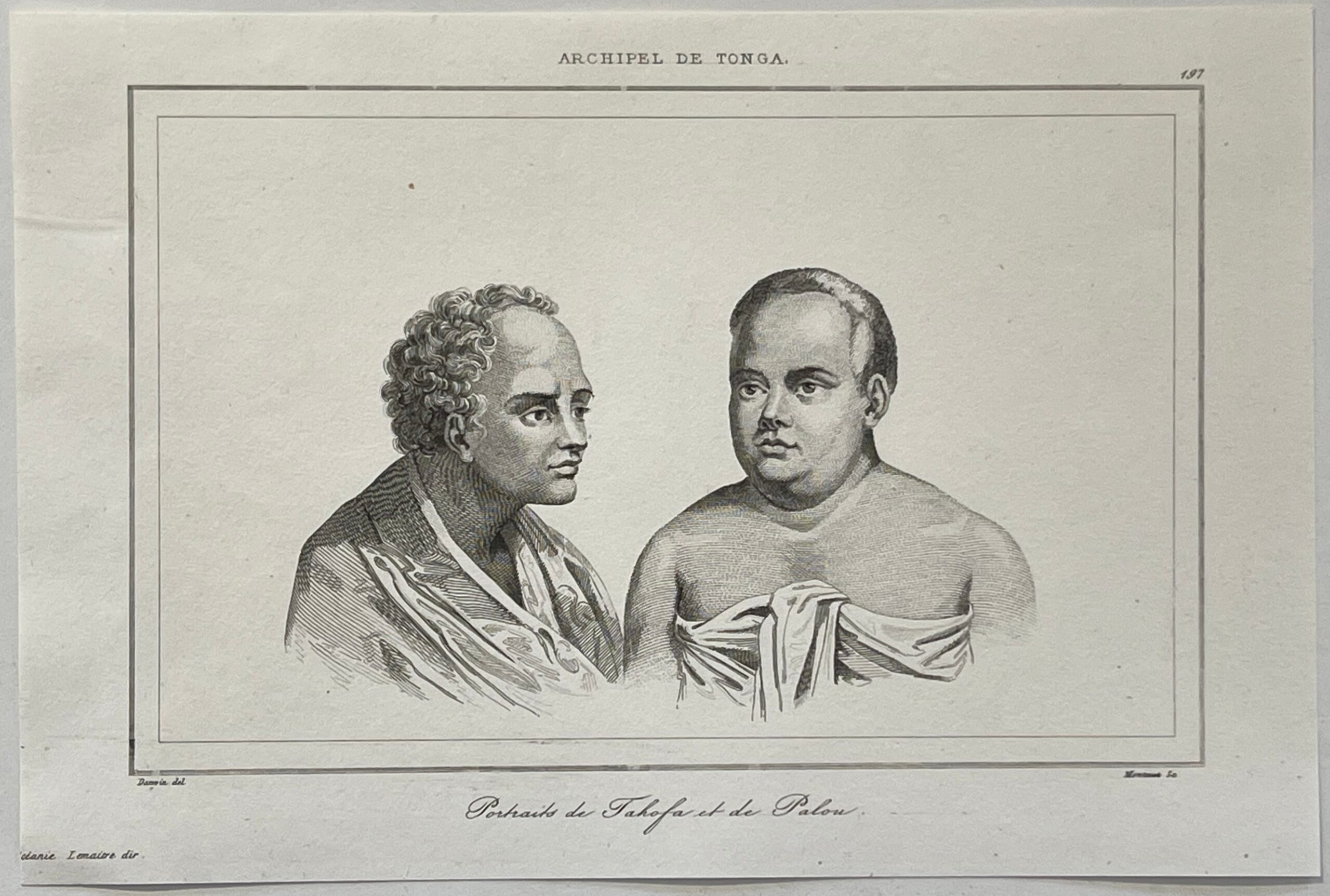 Tonga 1836 Portrait Engraving Tahofa & Palou Chiefs Dumont d'Urville Pacific – Image 2