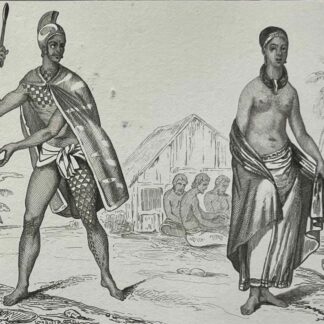 Hawaii 1836 Engraving Royal Officer Chief's Wife Hawaiian Islands Polynesia