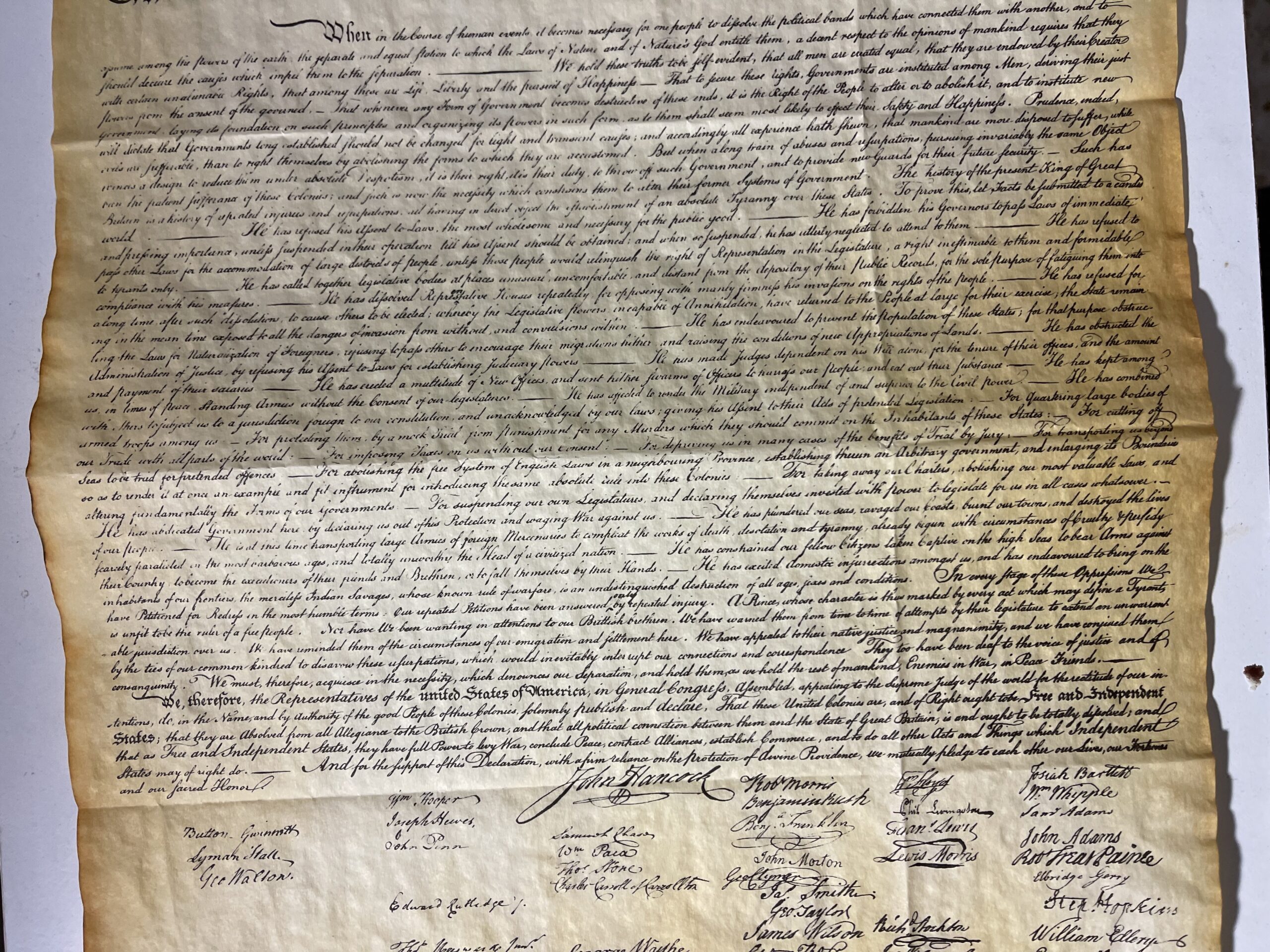 USA Declaration of Independence July 4 1776 Facsimile Genuine Parchment 36,5 cm – Image 3