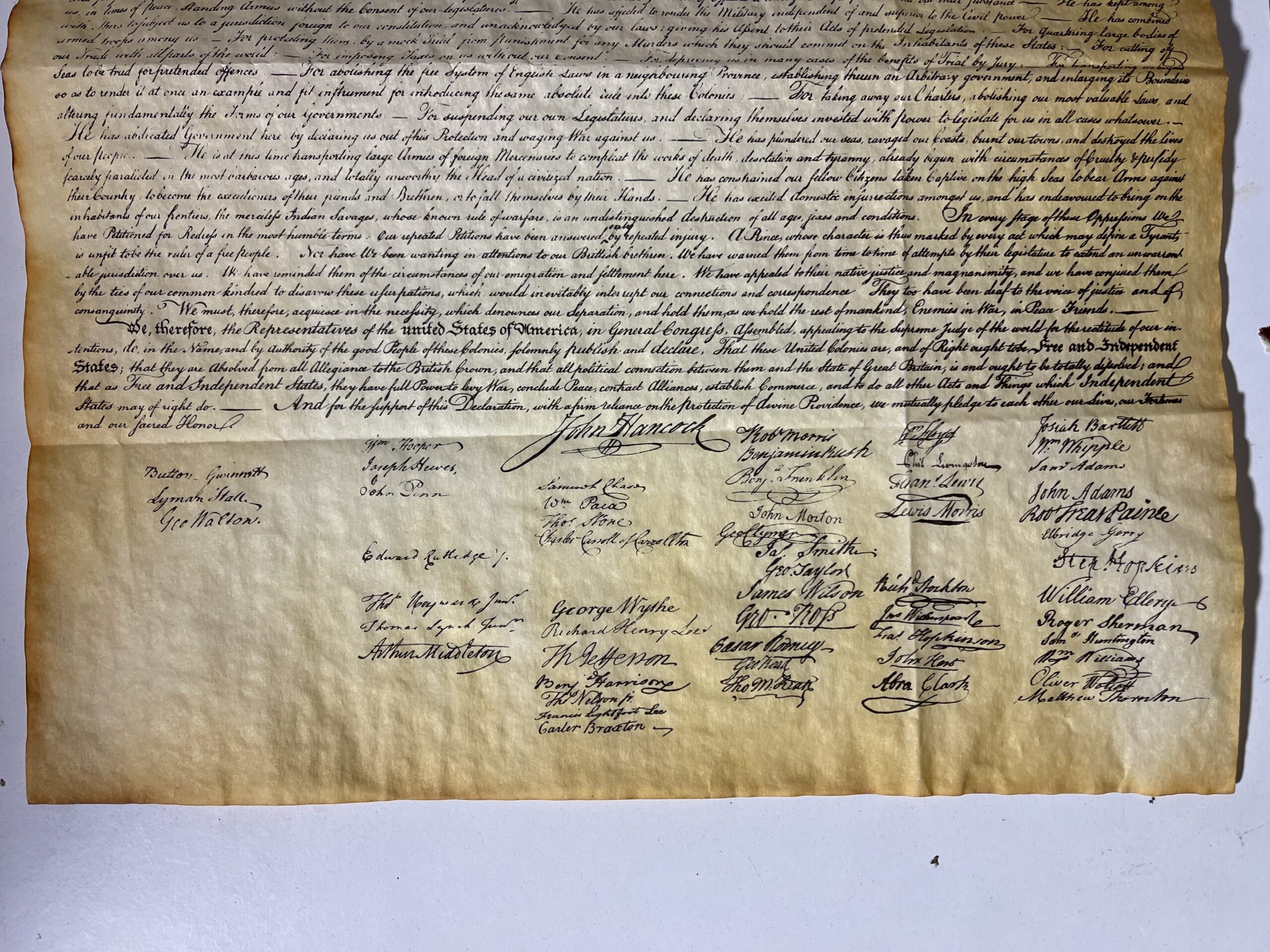 USA Declaration of Independence July 4 1776 Facsimile Genuine Parchment 36,5 cm – Image 4