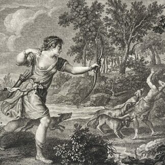 Titian Actaeon Death Antique Engraving c.1786 Duc d'Orléans Gallery Original