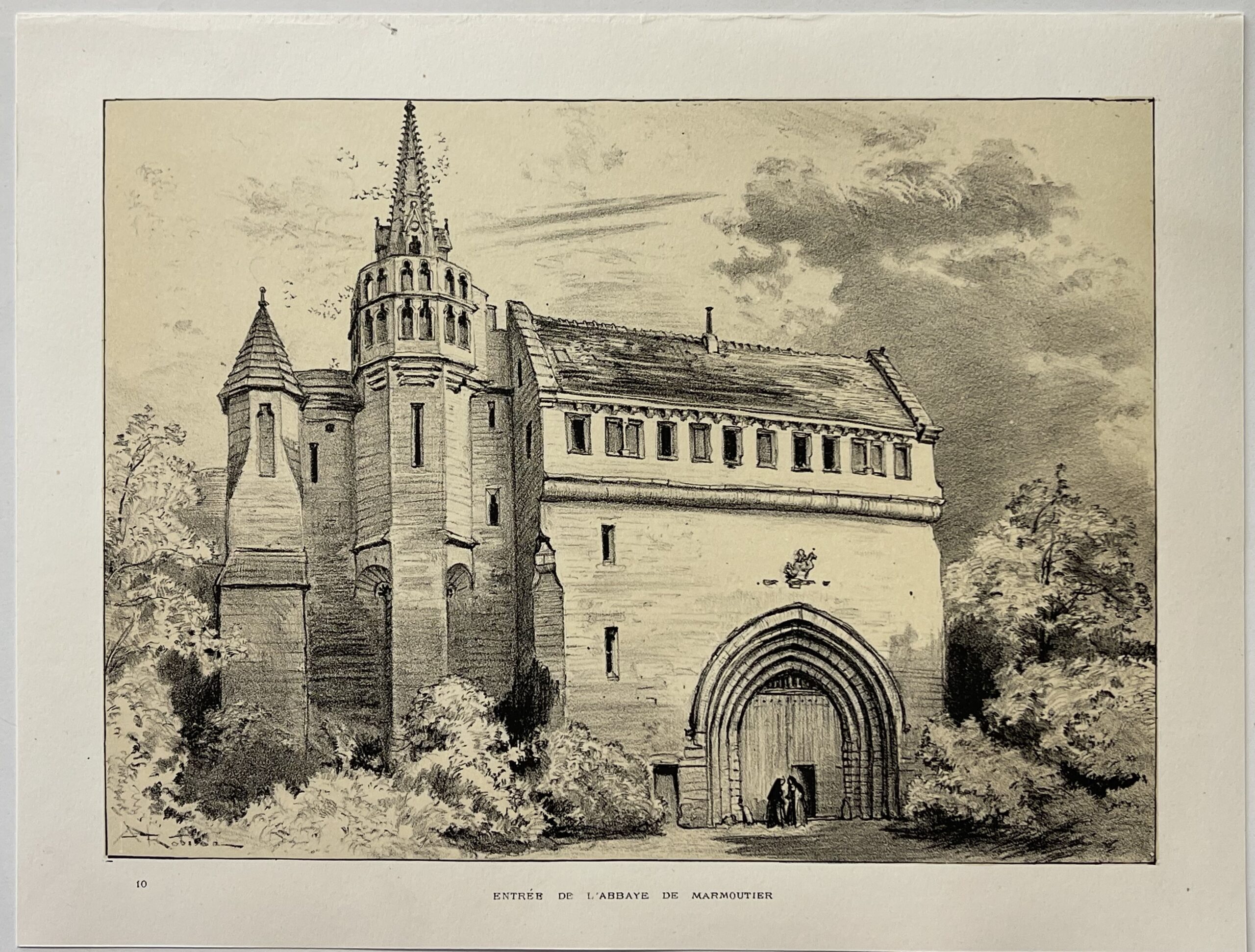 Marmoutier Abbey Entrance Tours Indre-et-Loire c 1891 France Gothic Architecture – Image 4