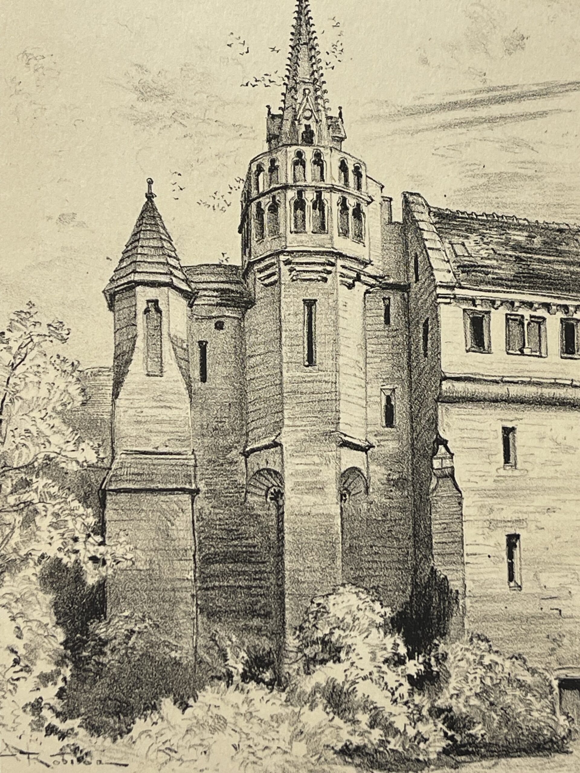 Marmoutier Abbey Entrance Tours Indre-et-Loire c 1891 France Gothic Architecture – Image 3