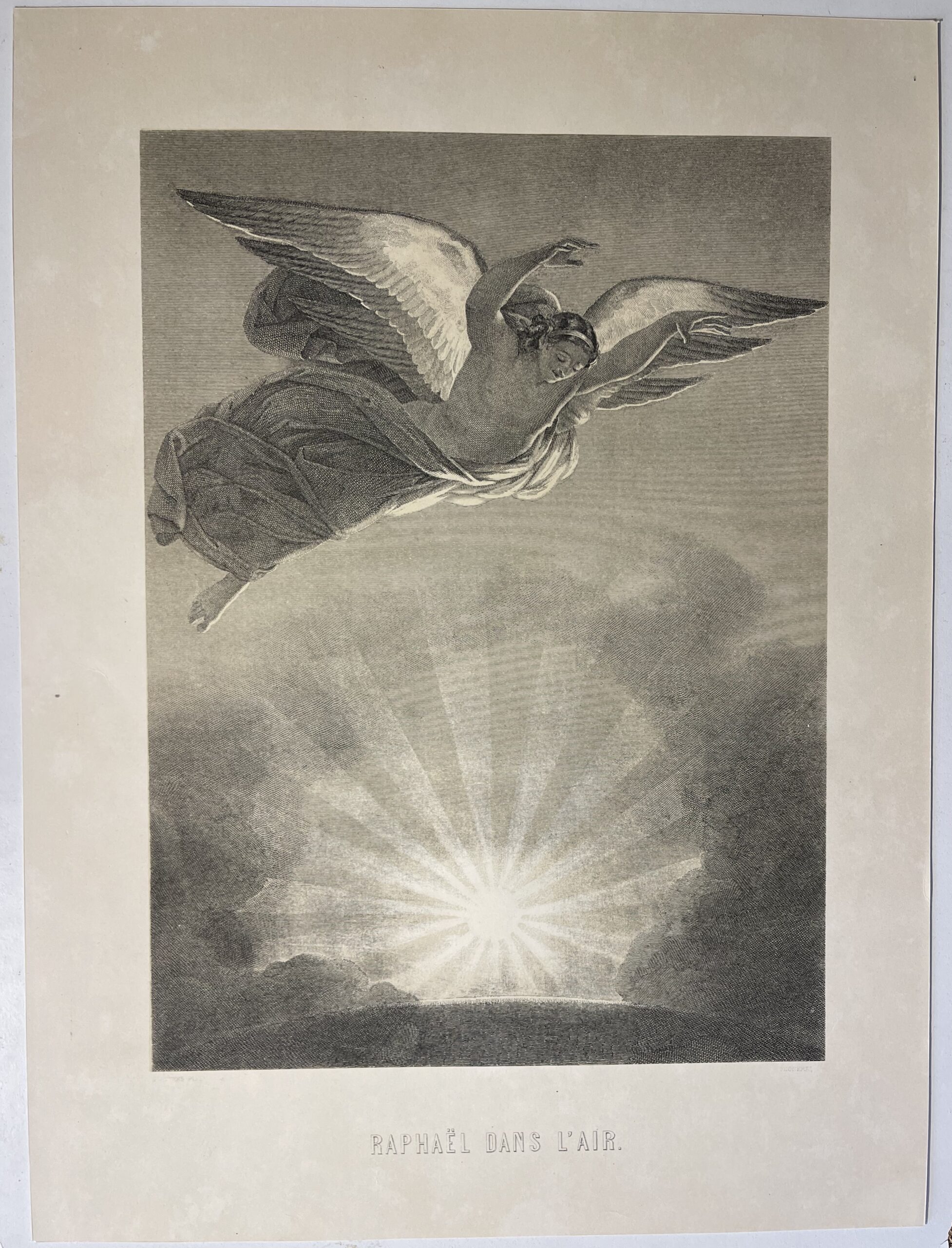 Gustave Doré Paradise Lost Raphael in the Air 1891 Engraving French France – Image 2