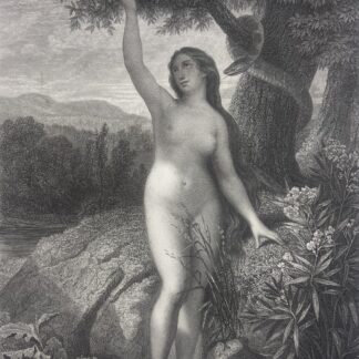 Eve Picks the Apple after Gustave Doré 1874 Eden Serpent Engraving France French