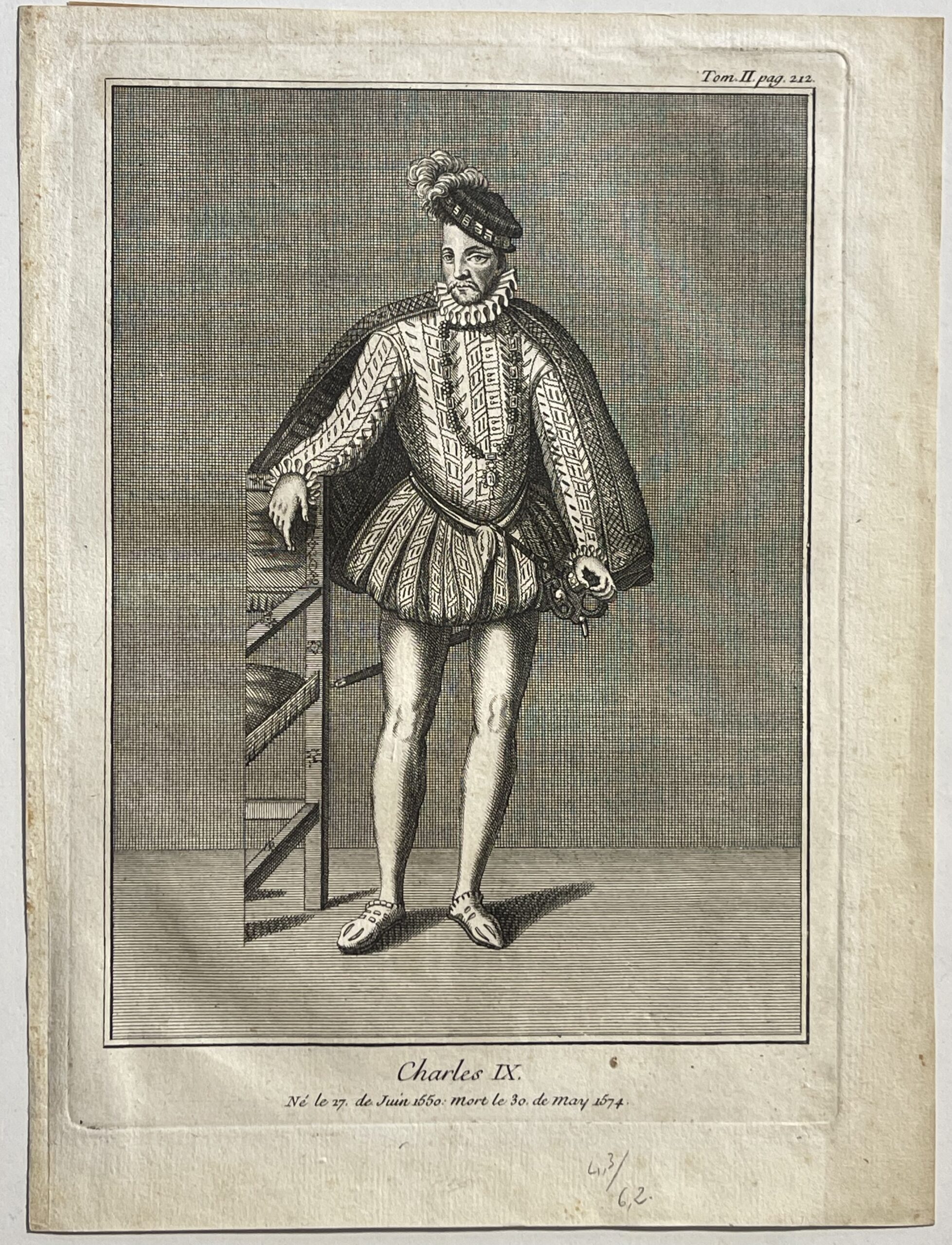Charles IX King of France – 18th Century French Engraving French France A