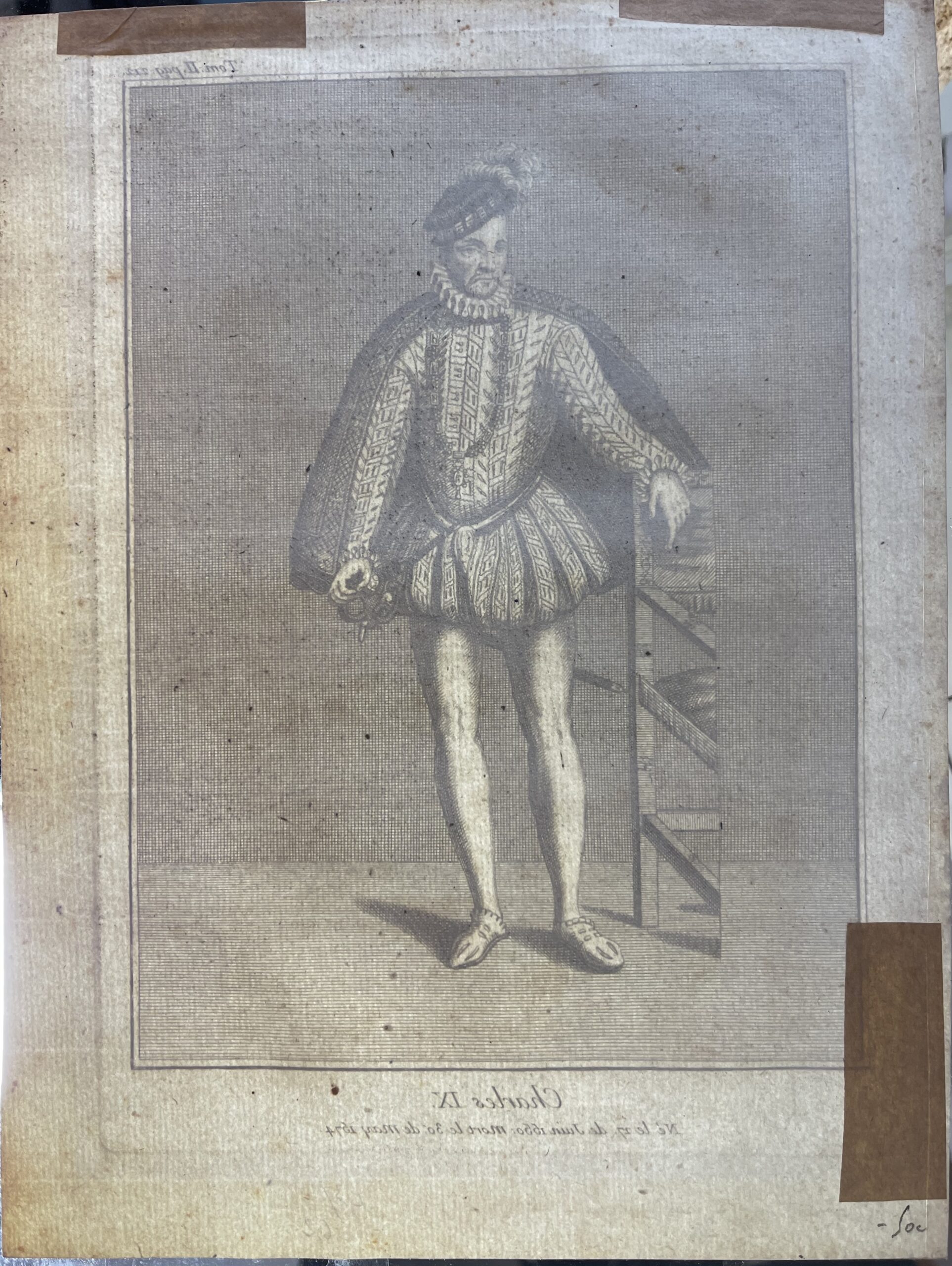 Charles IX King of France – 18th Century French Engraving French France A – Image 3