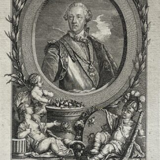 King Louis XV of France – Quenedey – Original Engraving 1770 French France
