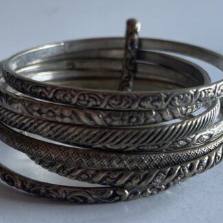 Old Tuareg 7 Bangle Week Bracelet Low Grade Tribal Silver 124g semainier