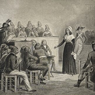 Marie Antoinette Trial French Revolution Guillotine Engraving c.1836 Raffet