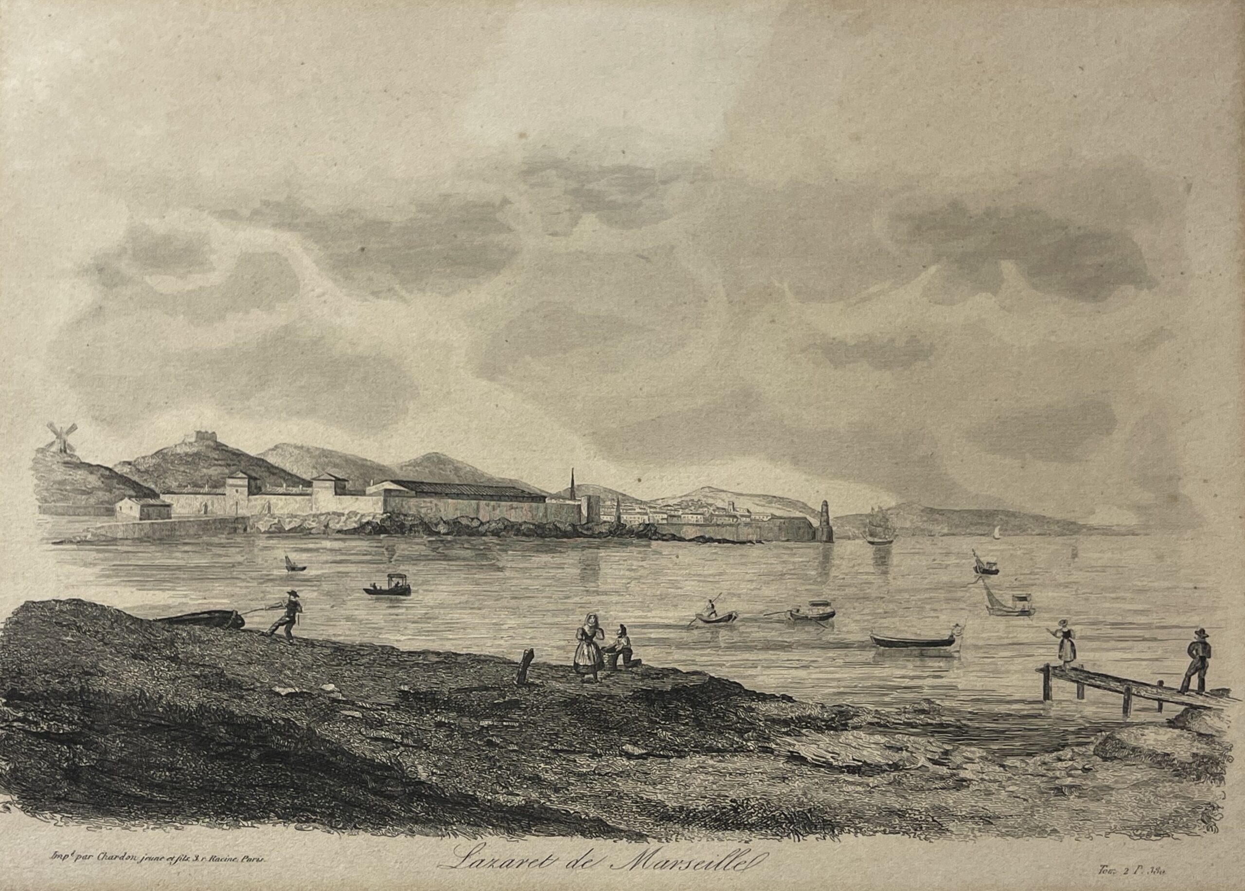 Marseille France Lazaret Harbor Quarantine c.1840 vieilles infirmeries Catalans