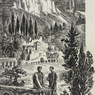 Albert Decaris Tiberius & Caius Gracchus Original Engraving Rome 1967