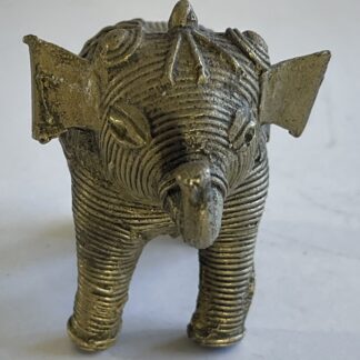 Indian Dhokra Brass Elephant Openwork Lost Wax Tribal Figurine 7.4cm