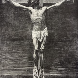 Léon BONNAT (1833-1922) Christ Crucifixion Wood Engraving Salon 1874