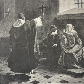 Spanish Inquisition Torquemada Ferdinand II of Aragon Wood Engraving c1887