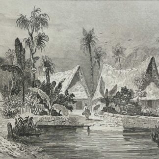 Kosrae Caroline Islands 1836 Ualan Yap Micronesia Engraving Native Houses