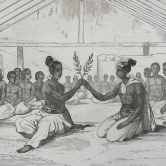 Rotuma Island 1836 Engraving Ceremony of Transfer of Power Fiji Pacific Océanie