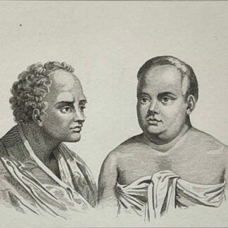 Tonga 1836 Portrait Engraving Tahofa & Palou Chiefs Dumont d'Urville Pacific