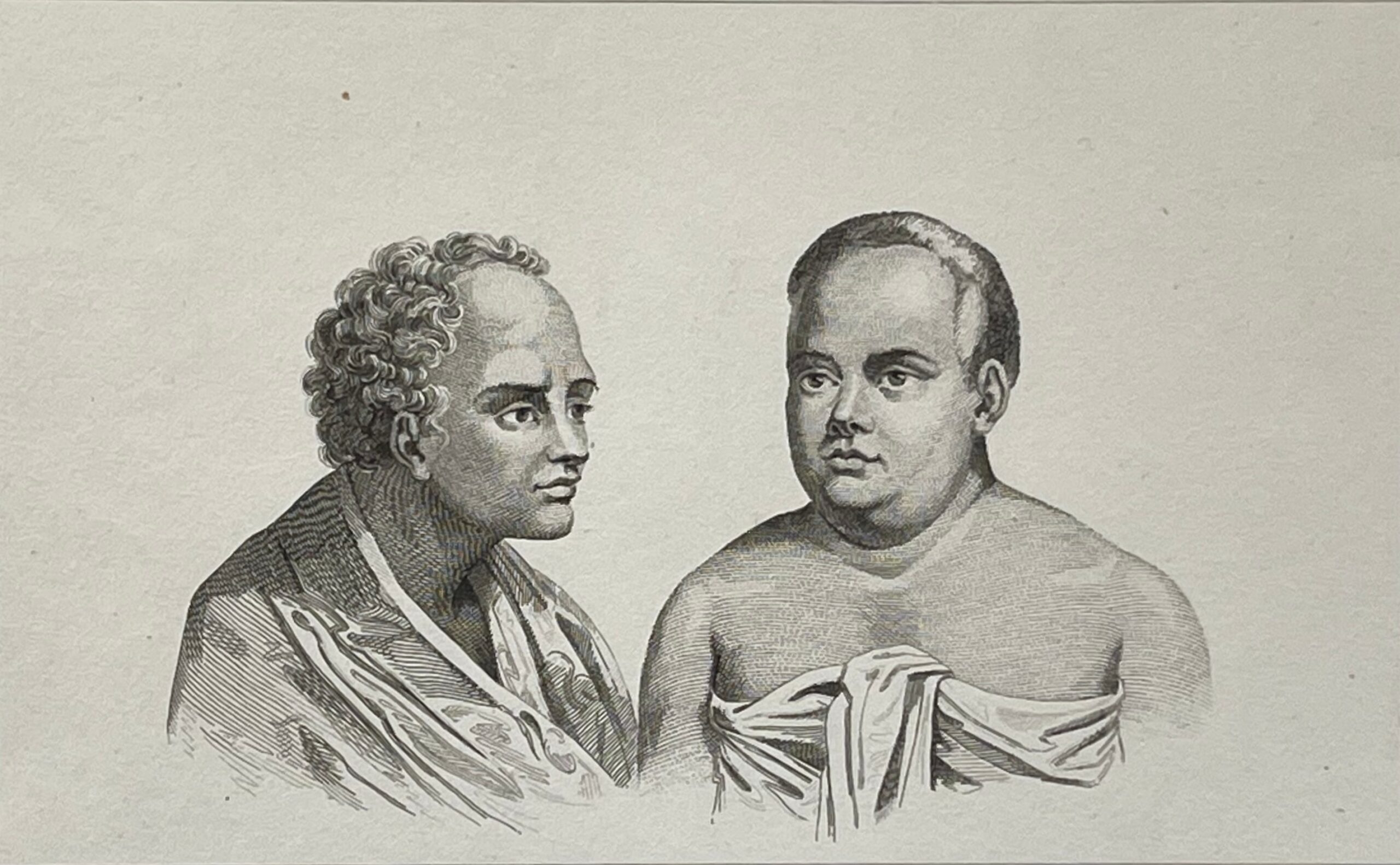 Tonga 1836 Portrait Engraving Tahofa & Palou Chiefs Dumont d'Urville Pacific