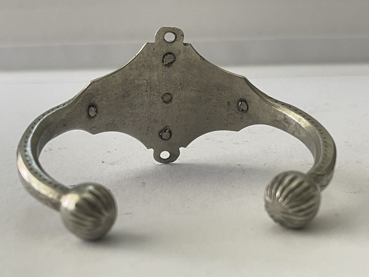 Antique Tuareg Amazigh Low Grade Silver & Wood Bracelet Niger Afrique touareg – Image 8
