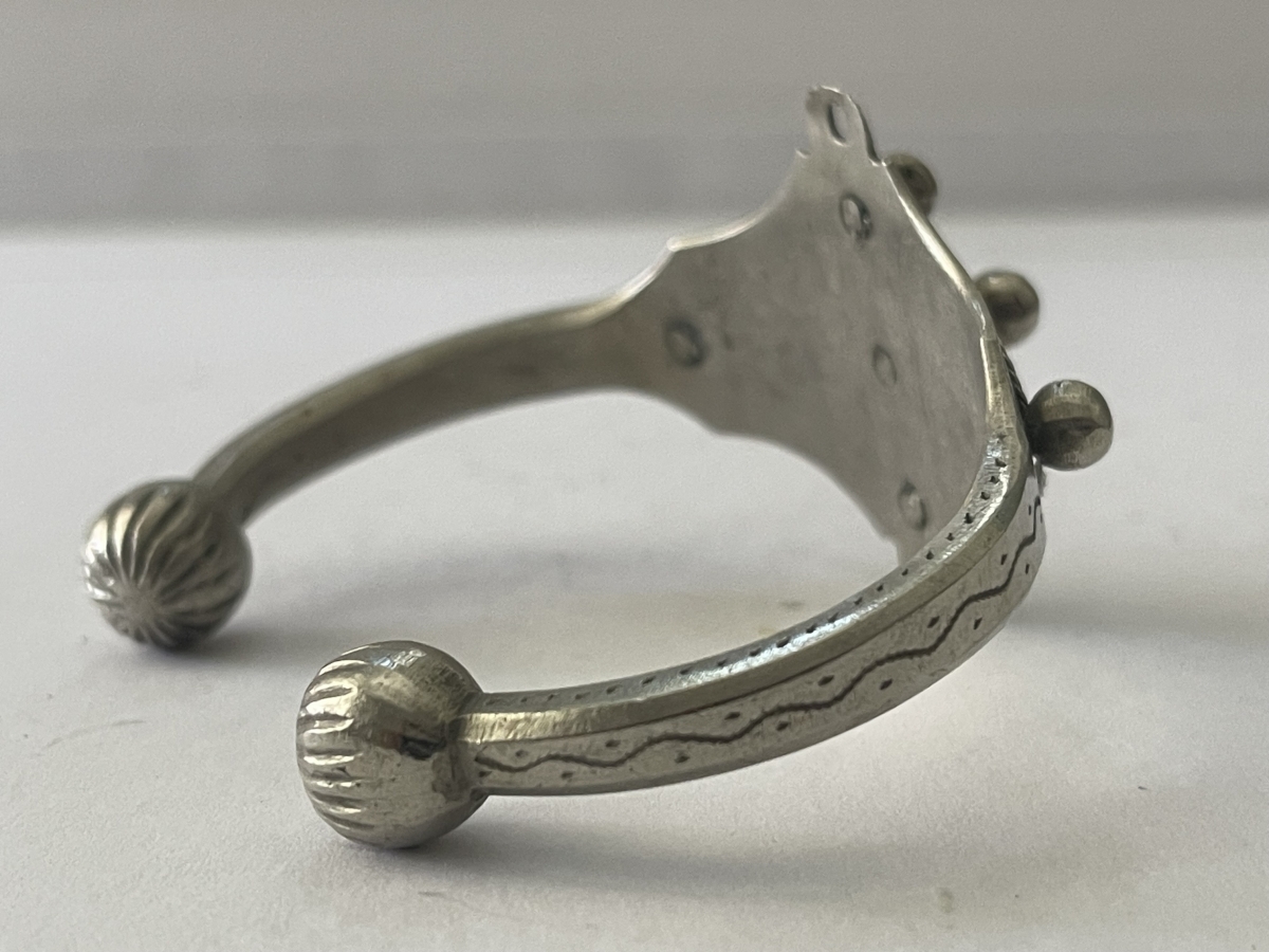 Antique Tuareg Amazigh Low Grade Silver & Wood Bracelet Niger Afrique touareg – Image 6