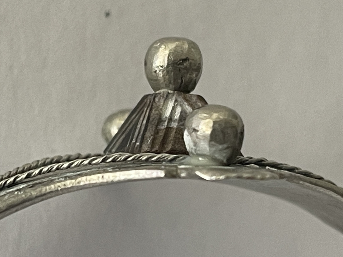 Antique Tuareg Amazigh Low Grade Silver & Wood Bracelet Niger Afrique touareg – Image 3
