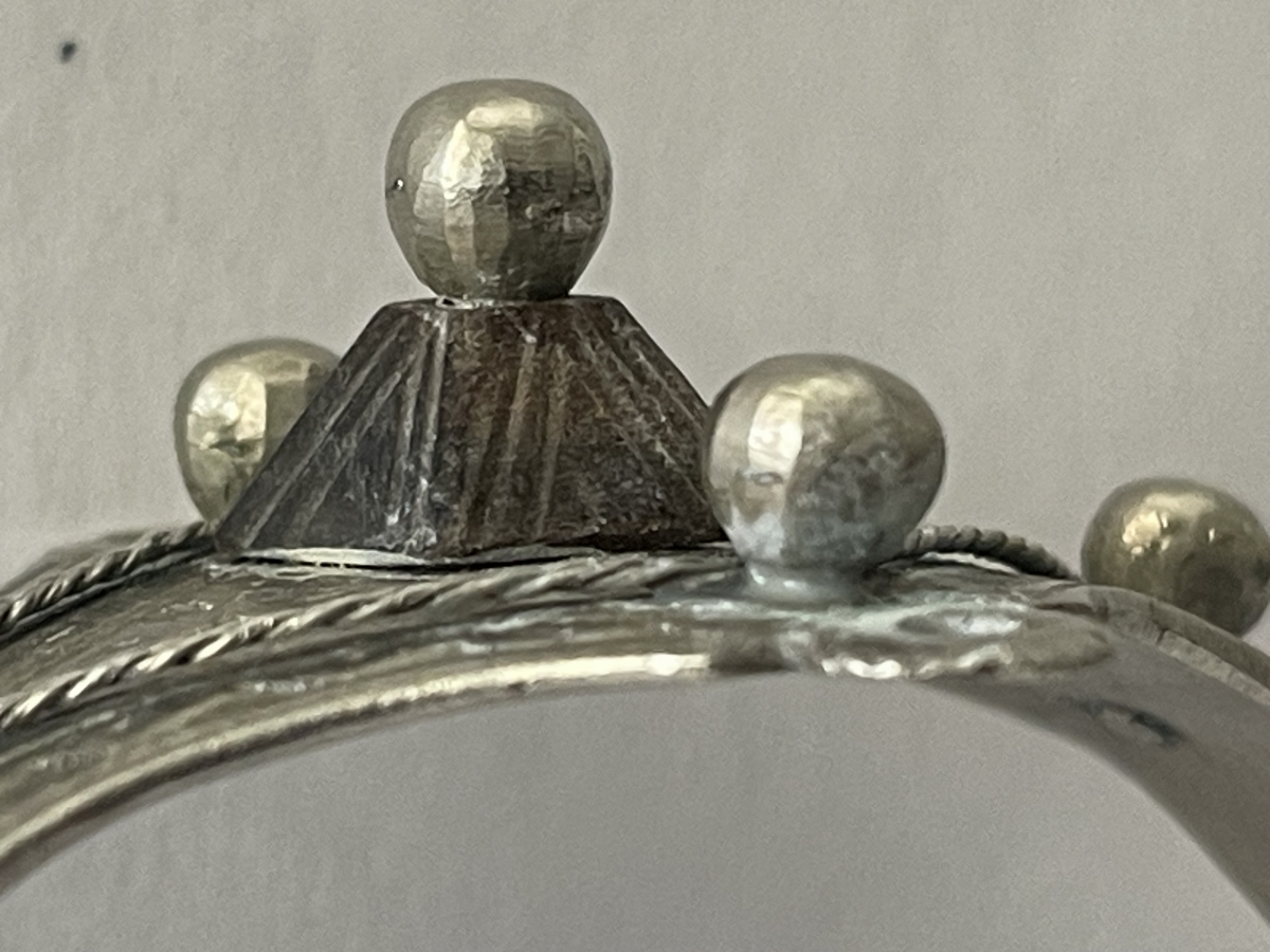 Antique Tuareg Amazigh Low Grade Silver & Wood Bracelet Niger Afrique touareg – Image 2