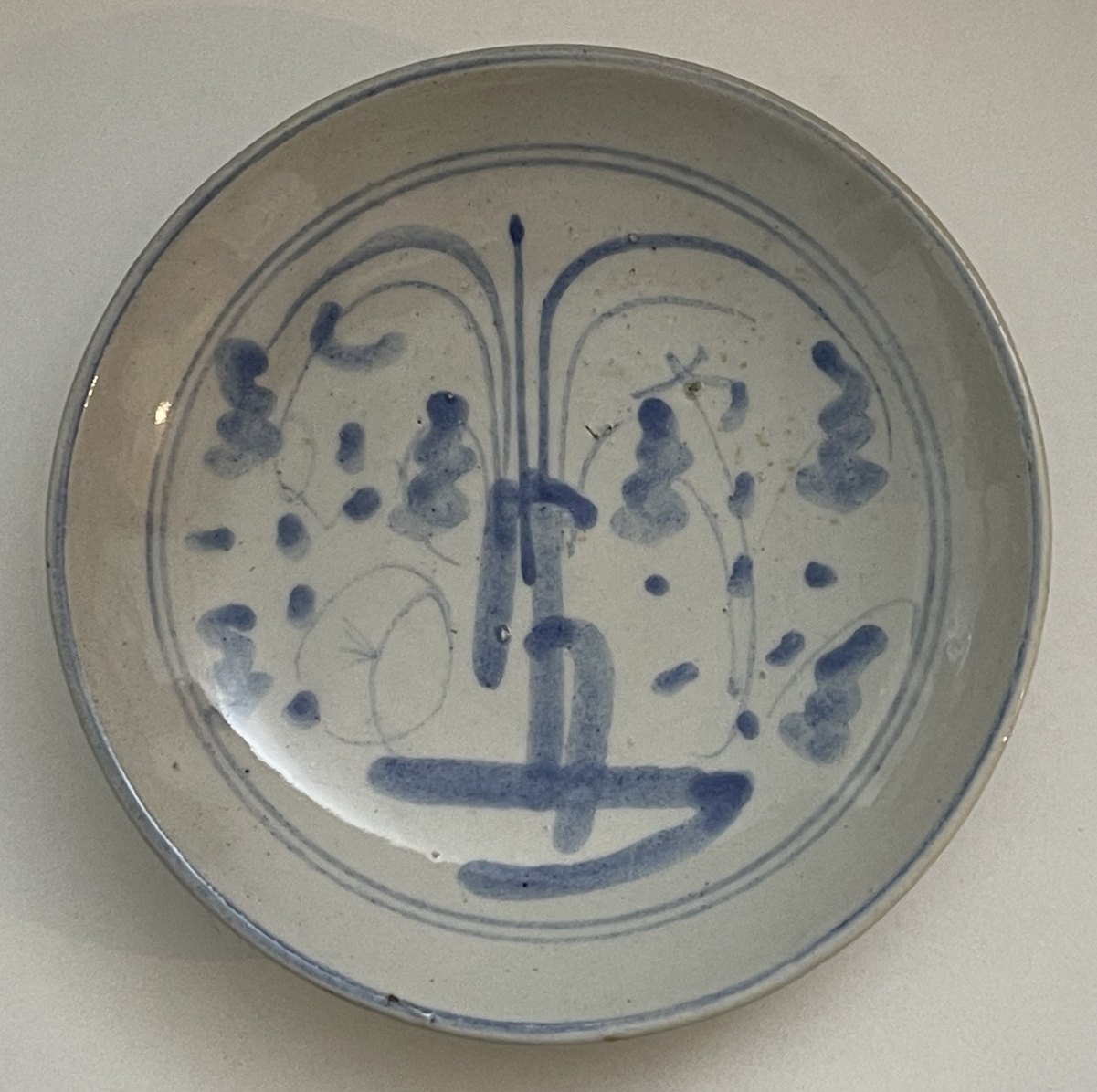 Chinese Zhangzhou Swatow Blue and White Dish – Late Ming 17th Century China