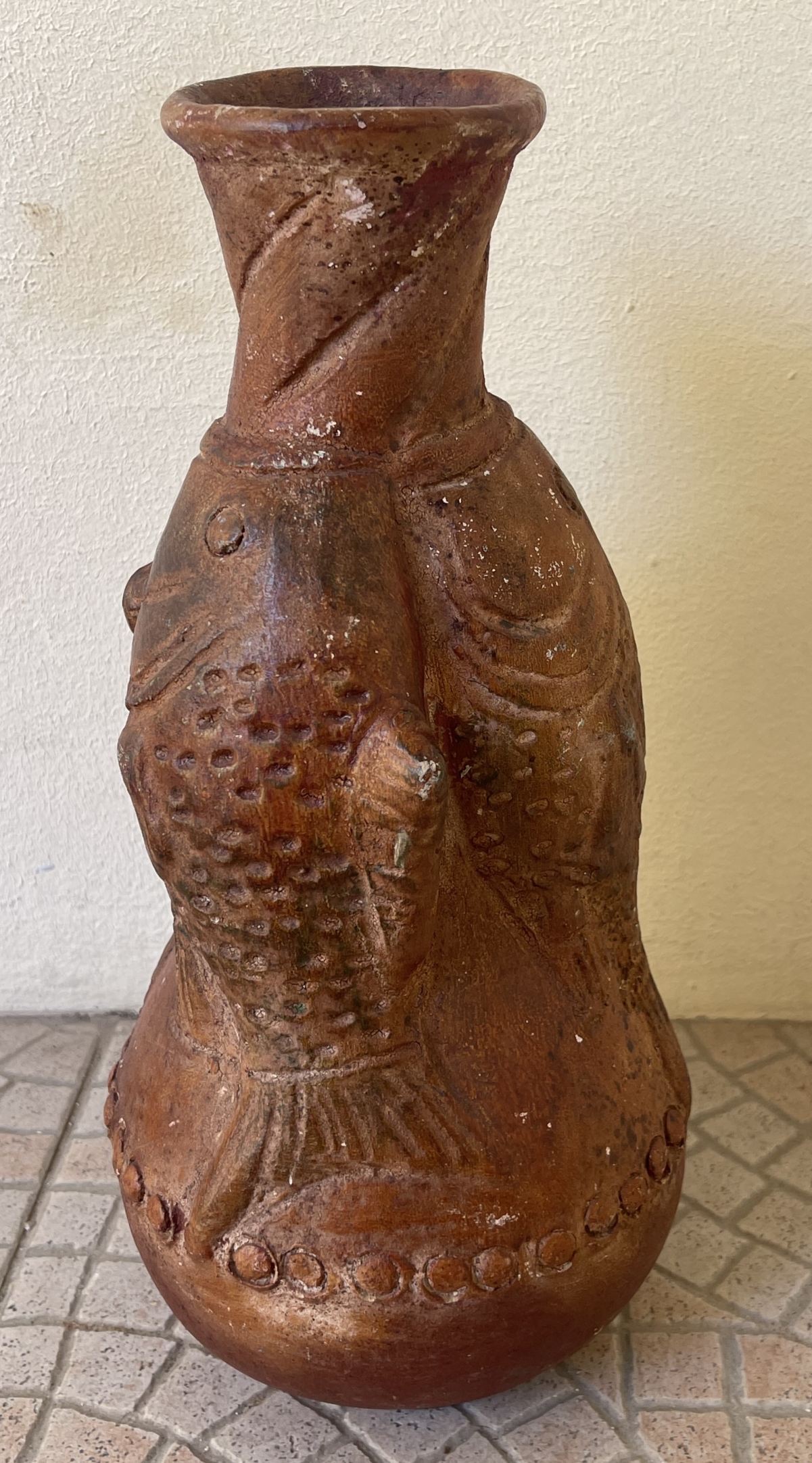Vietnam Phu Lang Pottery Fish Vase Antique Folk Ceramic 33 cm Viêt Nam – Image 6