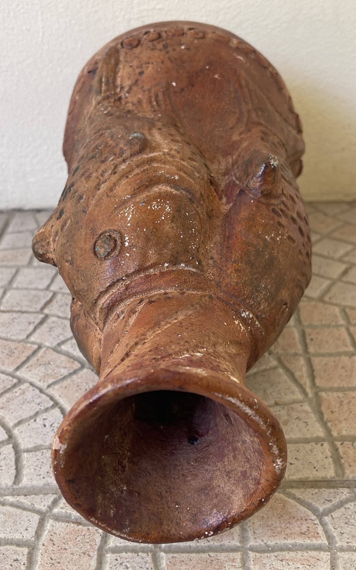 Vietnam Phu Lang Pottery Fish Vase Antique Folk Ceramic 33 cm Viêt Nam – Image 4