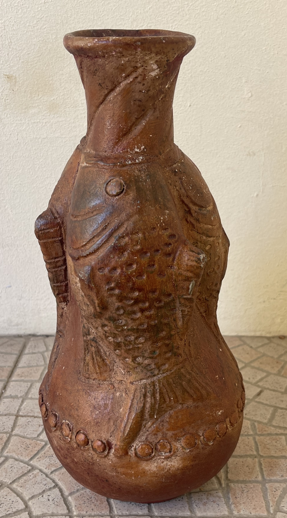 Vietnam Phu Lang Pottery Fish Vase Antique Folk Ceramic 33 cm Viêt Nam – Image 2