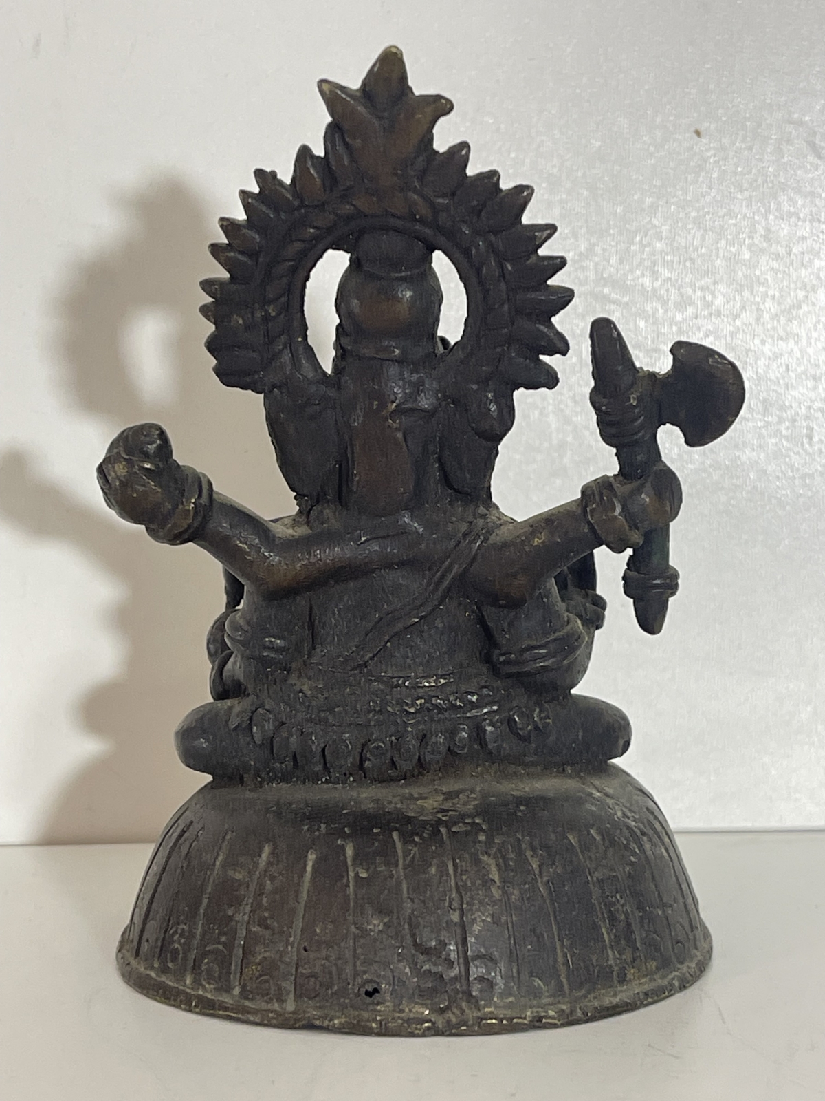 Antique Indian Bronze Ganesha Deccan Hindu Statue 18th-19th C 13cm 712g – Image 9