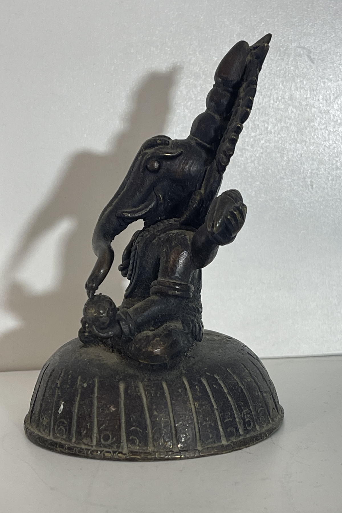 Antique Indian Bronze Ganesha Deccan Hindu Statue 18th-19th C 13cm 712g – Image 8