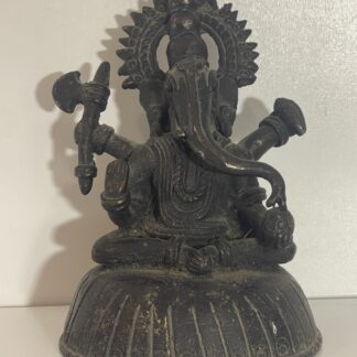 Antique Indian Bronze Ganesha Deccan Hindu Statue 18th-19th C 13cm 712g