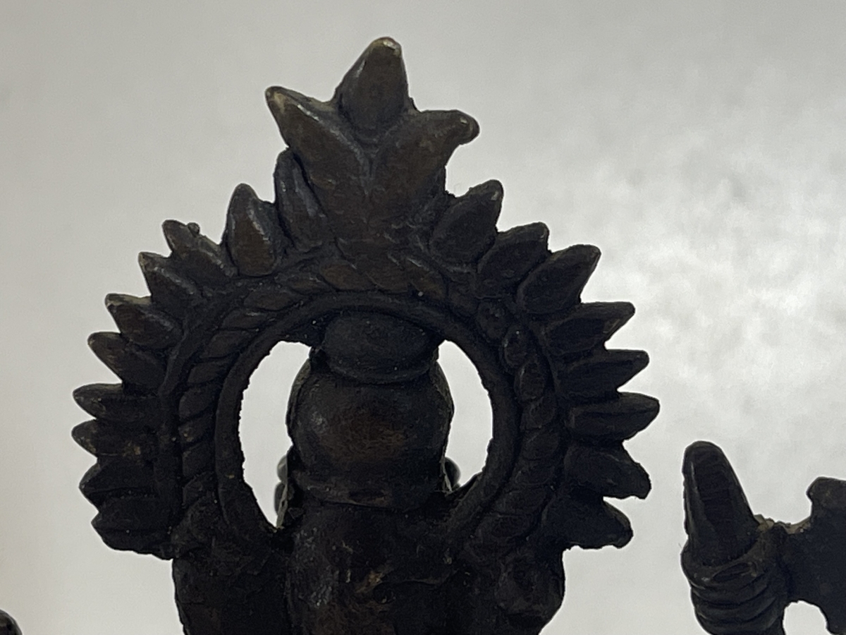 Antique Indian Bronze Ganesha Deccan Hindu Statue 18th-19th C 13cm 712g – Image 2